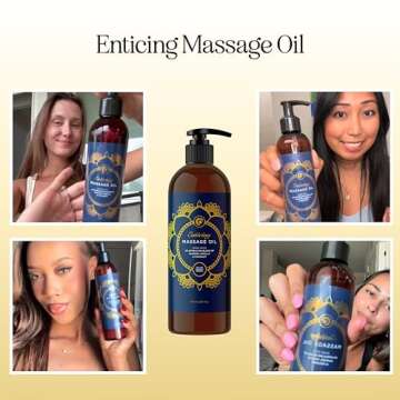 Luxurious Vanilla Massage Oil for Couples - Easy Glide Non Greasy Sweet Vanilla Sensual Massage Oils...