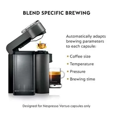 Nespresso Vertuo Coffee and Espresso Maker,1597 ml, by De'Longhi, Graphite Metal