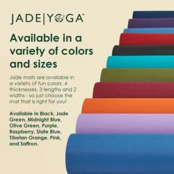 JadeYoga Harmony Yoga Mat - Durable & Thick Gym Fitness Mat, Non-Slip Natural Rubber Yoga Mat - Home Exercise & Stretching Mat, Workout Mat- Yoga, Pilates & Meditation for Women & Men (Black, 68'')