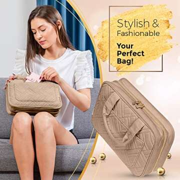 BOACAY Hanging Travel Toiletry Bag for Women, Makeup Bag, Bathroom & Shower Organizer Kit for Accessories, Cosmetics, Travel Essentials