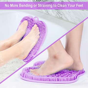 BESKAR XL Large Foot Scrubber Mat for Use in Shower - Shower Foot Cleaner to Eliminate Calluses Dead...