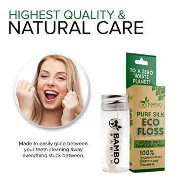 Biodegradable Mint Dental Floss with Refillable Glass Holder - Eco-Friendly