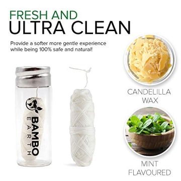 Biodegradable Mint Dental Floss with Refillable Glass Holder - Eco-Friendly