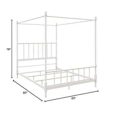 Pemberly Row Queen Canopy Bed - Timeless Design in White