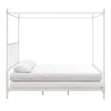 Pemberly Row Queen Canopy Bed - Timeless Design in White