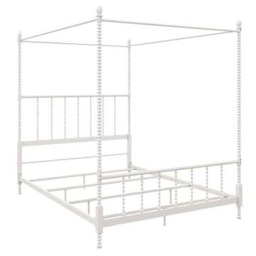 Pemberly Row Queen Canopy Bed - Timeless Design in White