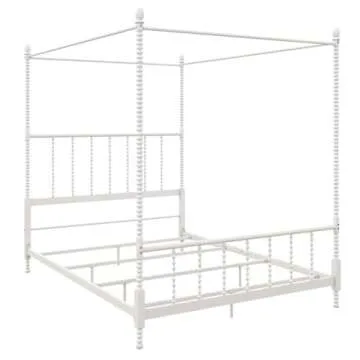 Pemberly Row Queen Canopy Bed - Timeless Design in White