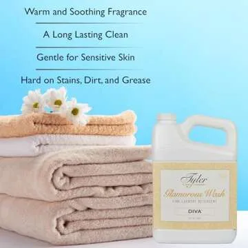 Tyler DIVA Glamorous Wash Laundry Detergent- 64 oz. - With Stain Remover Pen - DIVA Wash Liquid Detergent Designed for Sensitive Fabrics - Hand and Machine Washable