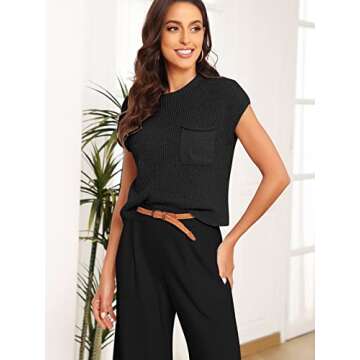 EFAN Two Piece Outfits For Women 2023 Fall Fashion Summer Matching Sets Lounge Sets Sweatsuits Sweat Suits Trendy Casual Cozy Knit Sweater Loungewear Set Clothes