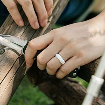 ThunderFit Silicone Wedding Bands for Women, Dome Unique Anniversary Rings 5.5mm Wide 2mm Thick - 1/2/3/4/5/6/7/8/12 Variety Multipack (Pack ZE - Size 4.5-5 (15.70mm))