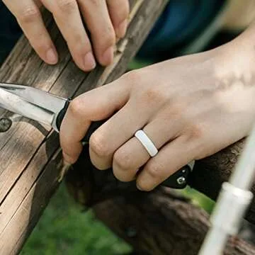 ThunderFit Silicone Wedding Bands for Women, Dome Unique Anniversary Rings 5.5mm Wide 2mm Thick - 1/2/3/4/5/6/7/8/12 Variety Multipack (Pack ZE - Size 4.5-5 (15.70mm))