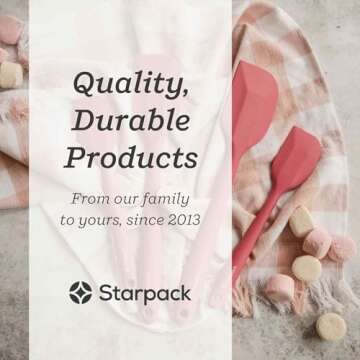 Starpack 'Scrape & Stir' Silicone Spatula Set (2 Pcs) - Heat Resistant Spatula Set 600°F - Food Grade Kitchen Spatulas - Nonstick Baking and Cooking Spatula - LFGB Grade Rubber Spatula Set