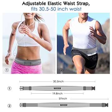 MoKo Sports Running Belt,Outdoor Dual Pouch Sweatproof Reflective Slim Waist Pack,Fitness Workout Be...