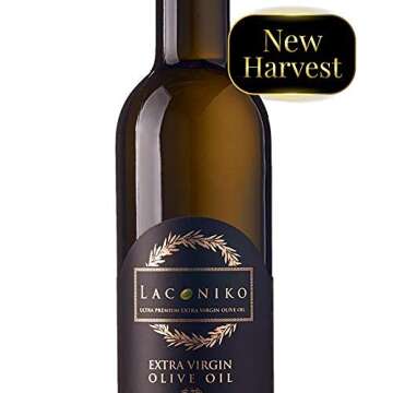 Laconiko Ultra Premium 100% Extra Virgin Olive Oil Value Pack | Cold Pressed | From Greece | KORONEIKI Variety | 2023 Gold Medal Award Winning NYIOOC | (76.1 OZ (6 Bottles of 12.7 OZ))