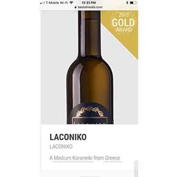 Laconiko Ultra Premium 100% Extra Virgin Olive Oil Value Pack | Cold Pressed | From Greece | KORONEIKI Variety | 2023 Gold Medal Award Winning NYIOOC | (76.1 OZ (6 Bottles of 12.7 OZ))