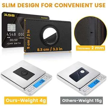 2pcs AirTag Wallet Leather Case for Apple AirTags,Credit Card-Sized Wallet Card Compatible with AirTag,Compatible with Men's Wallets to Prevent Loss,Slim Anti-Lost Wallet Card Tracker(black-2pcs)