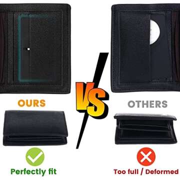 2pcs AirTag Wallet Leather Case for Apple AirTags,Credit Card-Sized Wallet Card Compatible with AirTag,Compatible with Men's Wallets to Prevent Loss,Slim Anti-Lost Wallet Card Tracker(black-2pcs)