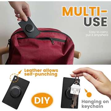 2pcs AirTag Wallet Leather Case for Apple AirTags,Credit Card-Sized Wallet Card Compatible with AirTag,Compatible with Men's Wallets to Prevent Loss,Slim Anti-Lost Wallet Card Tracker(black-2pcs)