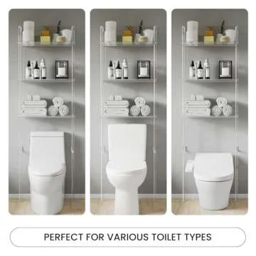 Sumerflos 3 Tier Over The Toilet Storage Shelf for Modern Homes