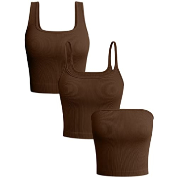 OQQ Women's Seamless Crop Tops for Active Style