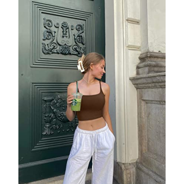 OQQ Women's Seamless Crop Tops for Active Style