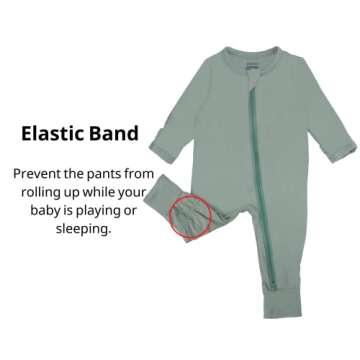 GUISBY Unisex Baby FootlessPajamas with Zipper - Rayon Long Sleeve 3 Pack Sleepers 0-3 Months