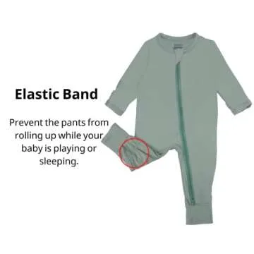 GUISBY Unisex Baby FootlessPajamas with Zipper - Rayon Long Sleeve 3 Pack Sleepers 0-3 Months