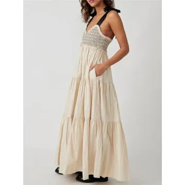 Women's Abstract Print Summer Slip Dress V-Neck Sleeveless