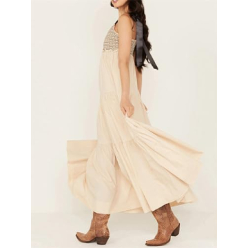 Women's Abstract Print Summer Slip Dress V-Neck Sleeveless