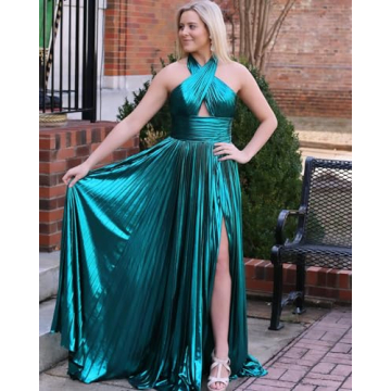 Elegant Tidinesslife Women's Halter Formal Dress with Slit