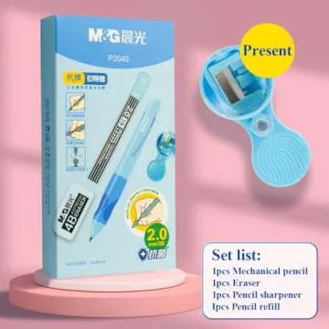 M&G Mechanical Pencil Set, 2mm Mechanical Pencil, With Eraser Refill and Sharpener, School Supplies,...