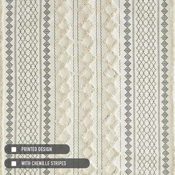 INK+IVY Imani Tufted Chenille 100% Cotton Shower Curtains Machine Washable, Modern Home Bathroom Décor Bathtub Privacy Screen, 72" x 72", Ivory