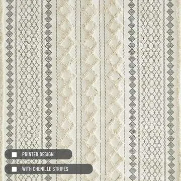 INK+IVY Imani Tufted Chenille 100% Cotton Shower Curtains Machine Washable, Modern Home Bathroom Décor Bathtub Privacy Screen, 72" x 72", Ivory