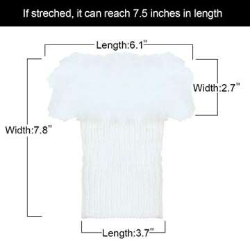 Womens Fur Trim Boot Cuff Top Cover Leg Warmers White
