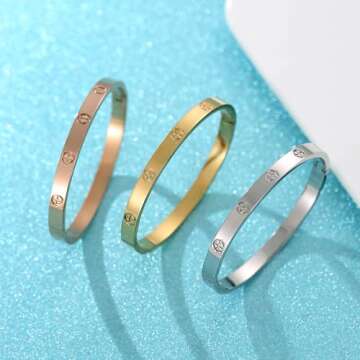 FOLOOTY Cubic Zirconia Bracelet - 18K Gold Plated