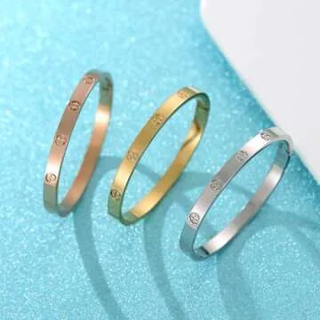 FOLOOTY Cubic Zirconia Bracelet - 18K Gold Plated