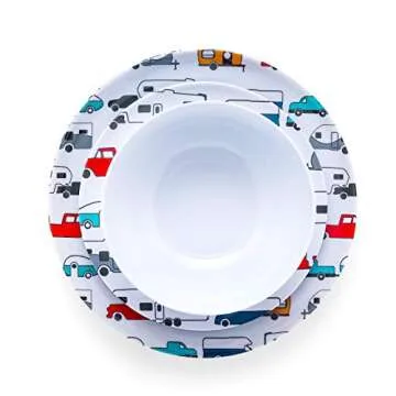 Colorful RV Camping Dinnerware Set | 12-Piece Melamine Set