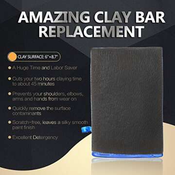 Clay Mitt, AutoCare Fine Grade Clay Bar Mitt Surface Prep Mitt Finish Clay Bar Mitt Wash Mitt Clay Eraser Mitt for Car Detailing Clay Bar Alternative Novel Detailing Tool & Kit, Creative Gift-1 Pack