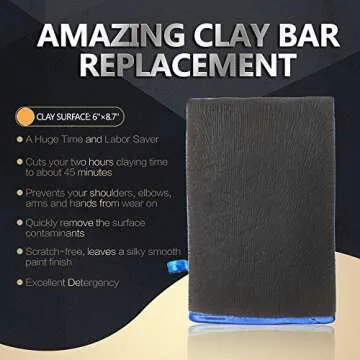 Clay Mitt, AutoCare Fine Grade Clay Bar Mitt Surface Prep Mitt Finish Clay Bar Mitt Wash Mitt Clay Eraser Mitt for Car Detailing Clay Bar Alternative Novel Detailing Tool & Kit, Creative Gift-1 Pack