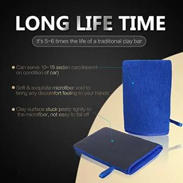 Clay Mitt, AutoCare Fine Grade Clay Bar Mitt Surface Prep Mitt Finish Clay Bar Mitt Wash Mitt Clay Eraser Mitt for Car Detailing Clay Bar Alternative Novel Detailing Tool & Kit, Creative Gift-1 Pack