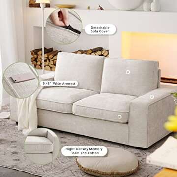 Affordable LEISLAND Modern Sofas Loveseat for Living Room