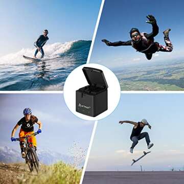 Artman Battery 1500mAh (3-Pack) for GoPro Hero 8/7/6/5 Black and 3-Channel LED USB Storage Charger Fully Compatible with Hero 8 Battery and Charger