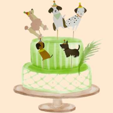 24PCS Adorable Dog Cupcake Toppers for Kids' Parties