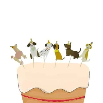 24PCS Adorable Dog Cupcake Toppers for Kids' Parties