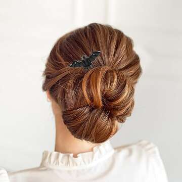 Bat Hair Clips 2pcs Halloween Hair Combs,Bat Side Comb Alloy Headpiece Hair Hairpin Combs Hair Accessories for Girls Woman Girl Hair Clips