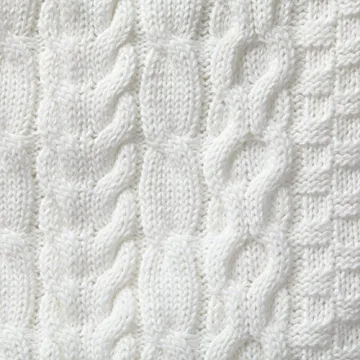 Hope & Henry Soft White Cable Knit Baby Romper