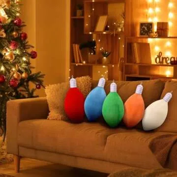Cozy Beeveer Christmas Light Shaped Pillows Set for Decor