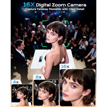 4K Digital Camera with Autofocus and 180° Flip Screen