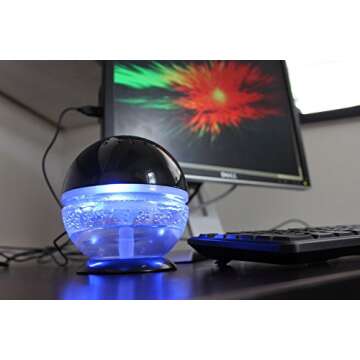 EcoGecko Little Squirt air revitalizer, 4.25"D x 5"H, Black