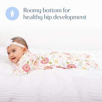 SleepingBaby Zipadee-Zip Swaddle Sack - Pretty Poppy